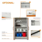 DULAP PRO SECURIZAT HAZMAT DEPOZITARE SUBTANTE PERICULOASE 120X60X195 CM 66 LT - imagine 3