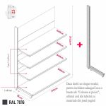 MODUL DE PERETE H241,5 L125 (1 RAFT L50+5 RAFT L40) 7016 - imagine 4