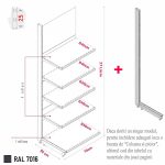 MODUL DE PERETE H211,5 L70 (1 RAFT L50+4 RAFT L40) 7016 - imagine 3