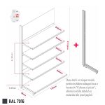 MODUL DE PERETE H211,5 L125 (1 RAFT L50+4 RAFT L40) 7016 - imagine 3