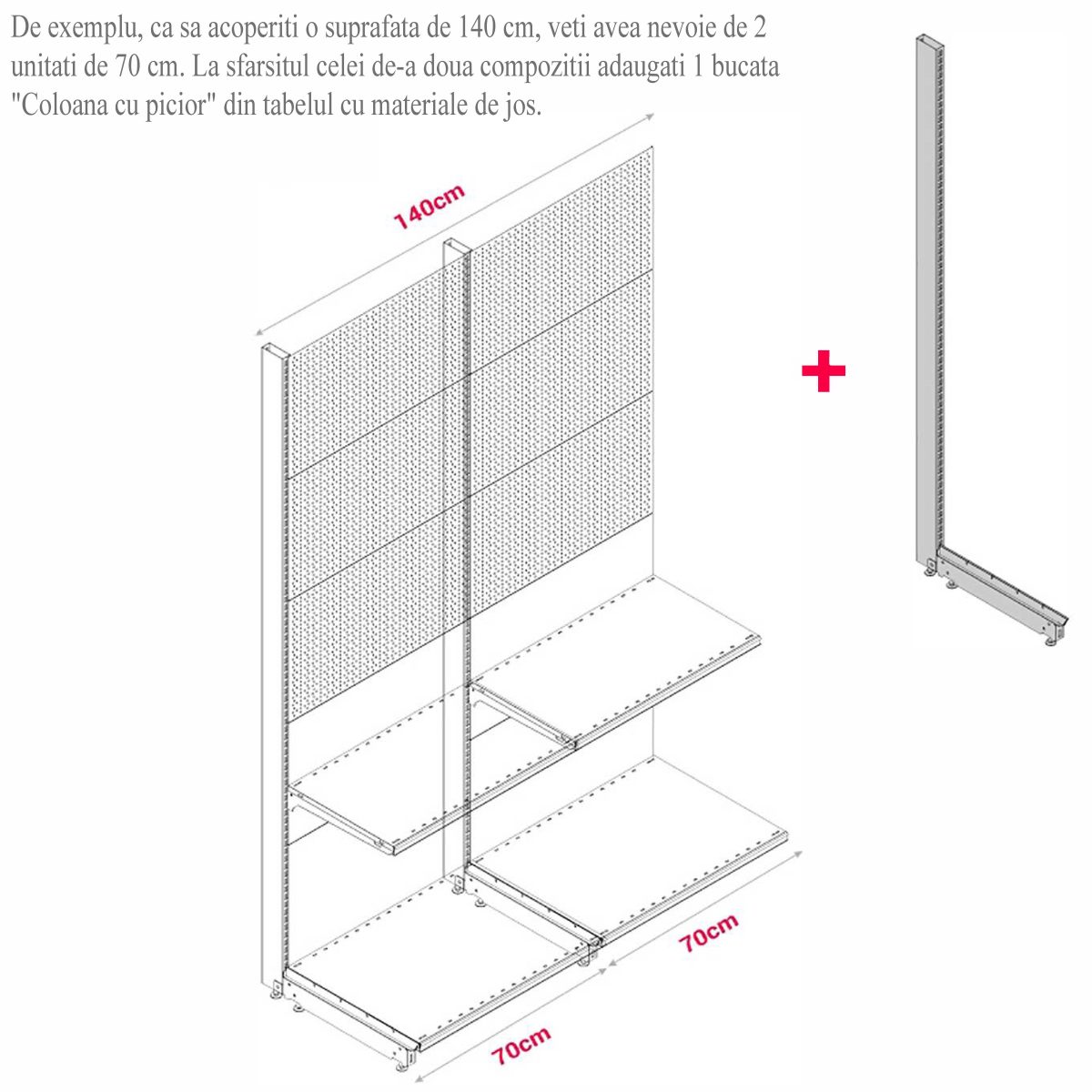 MODUL DE PERETE CU RL H211,5 L70 (1 RAFT L50+1 RAFT L40) 7016 - imagine 8