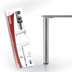 SET 4 BUCATI PICIOR MASA DIAMETRU 60 MM H710 REGLABIL CROMAT