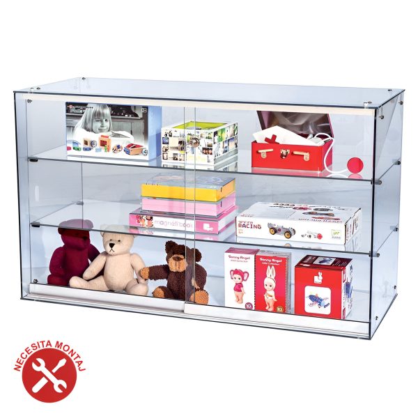 VITRINA PT. TEJGHEA CU INCUIETOARE 100X40X60 CM STICLA 6 MM, DOUA RAFTURI FIXE