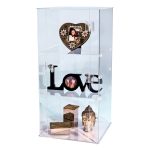 VITRINA PLASTIC CU 2 RAFTURI AJUSTABILE PE INALTIME SI INCUIETOARE, 30X30X60 CM - imagine 2