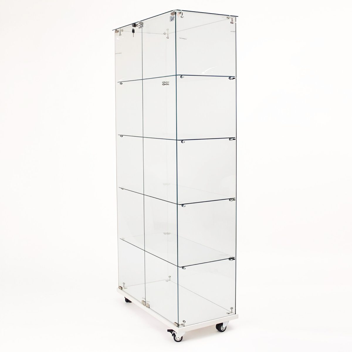 VITRINA CU 4 RAFTURI SI INCUIETOARE 80X40X180 CM STICLA SECURIZATA 5 MM - imagine 1