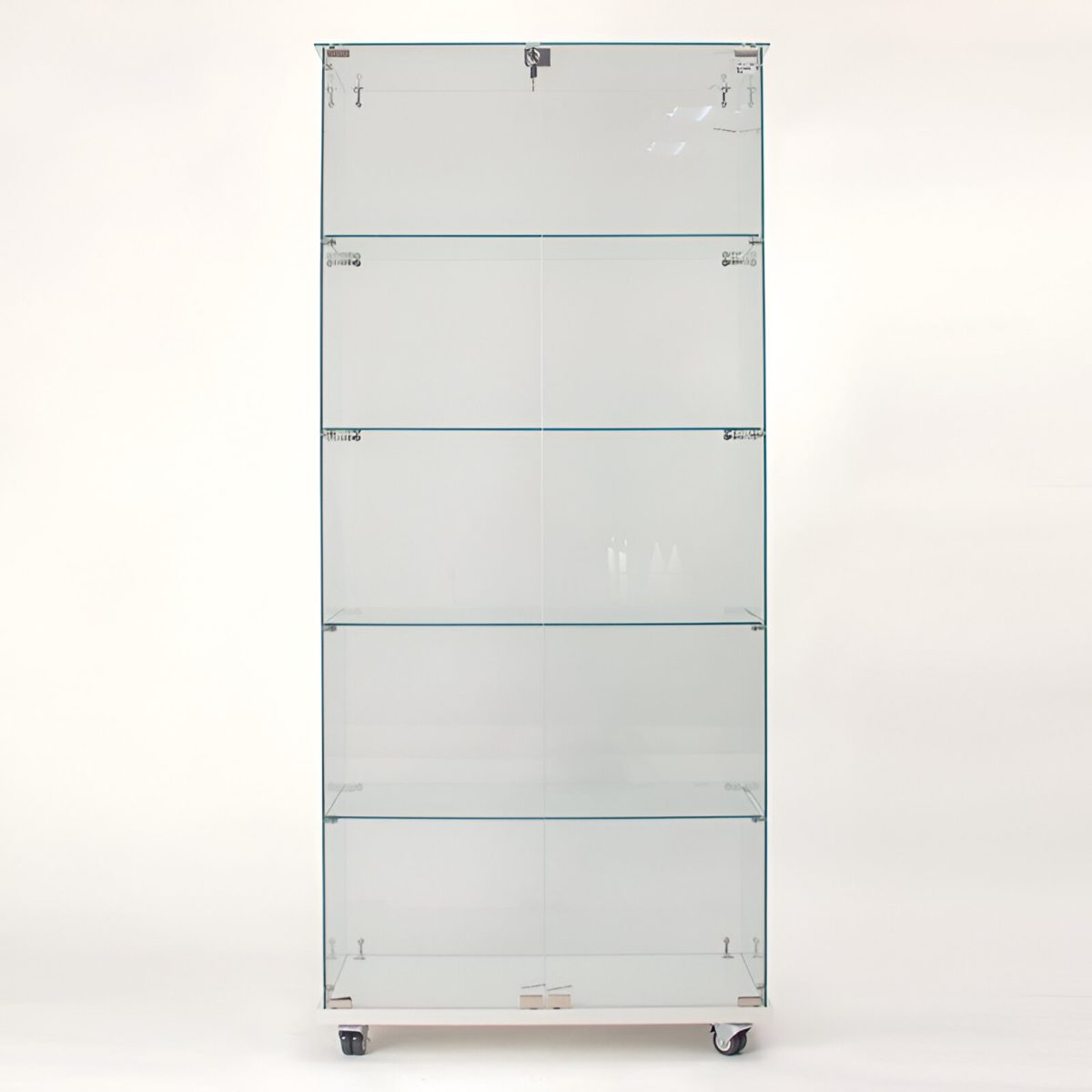 VITRINA CU 4 RAFTURI SI INCUIETOARE 80X40X180 CM STICLA SECURIZATA 5 MM - imagine 2