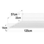 RAFT SARMA 1250X570X230 ALB RAL 9001 CU MONTARE IN COLOANA
