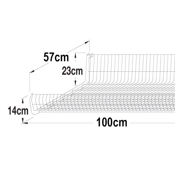 RAFT SARMA 1000X570X230 MM ALB RAL 9001 CU MONTARE IN COLOANA