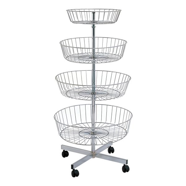 STAND ROTUND DIAMETRU 67 CM H 130 CM CU 4 COSURI CROMAT