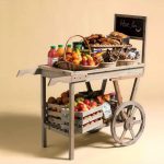 CARUCIOR DIN LEMN CU TABLA NEAGRA DE ARDEZIE 111X58X117CM (LIVRAT NEMONTAT) - imagine 2