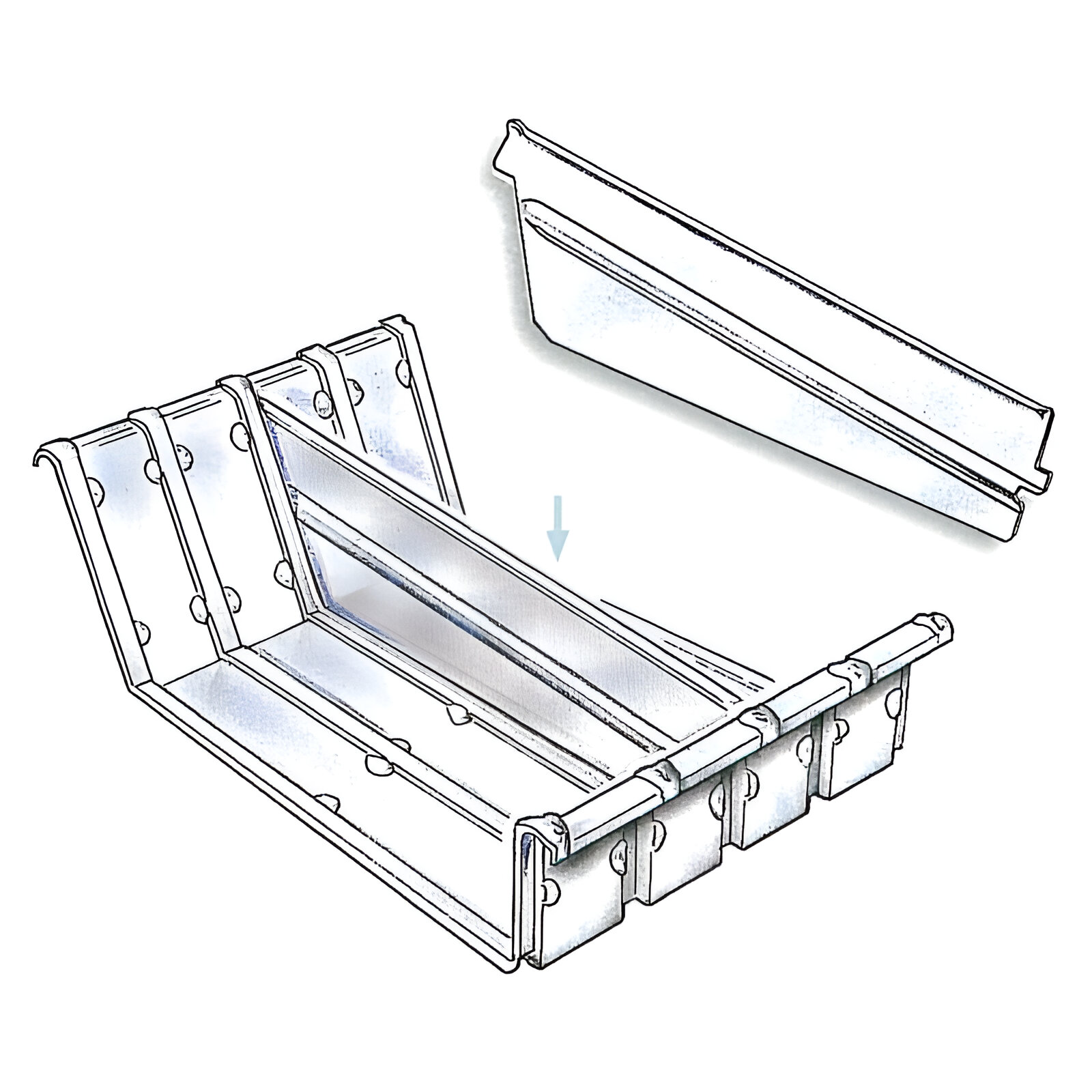 172909.0269 SEPARATOR PENTRU POLITA TIP CUVA METALICA. GALVANIZAT UNIRACK & SUPER123 - imagine 1