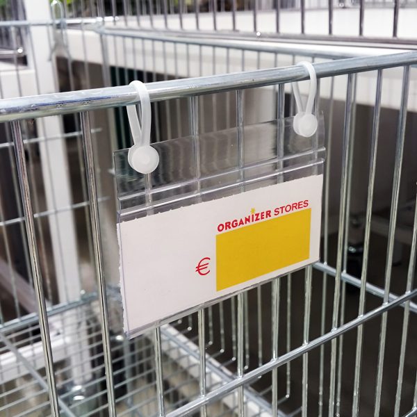 SUPORT ETICHETA PRET PT. COS DE SARMA , PRINDERE CU CLIPS 39X90 MM TRANSPARENTA