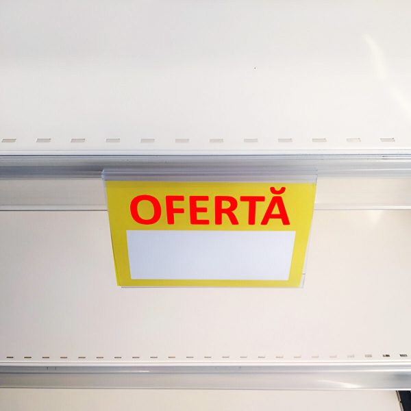 SUPORT MESAJ OFERTA PT. PROFIL DE PRET 11X7 CM TRANSPARENT