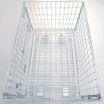 COS DE SARMA CU ROTI / BOXPALET METALIC TIP EUROPALET 80X120X100 CM - imagine 2