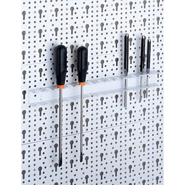 SUPORT METAL GRILA DUBLA L 360 ALB PT. BURGHIE, MONTAJ PE PLACA MULTIGAURA