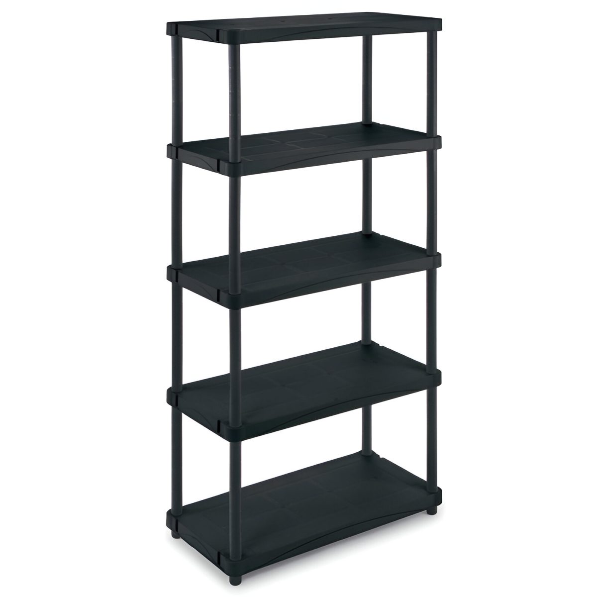 RAFT PLASTIC PVC CU 5 POLITE NEGRU 800X400X1730 MM, AJUSTABIL PE INALTIME - imagine 1