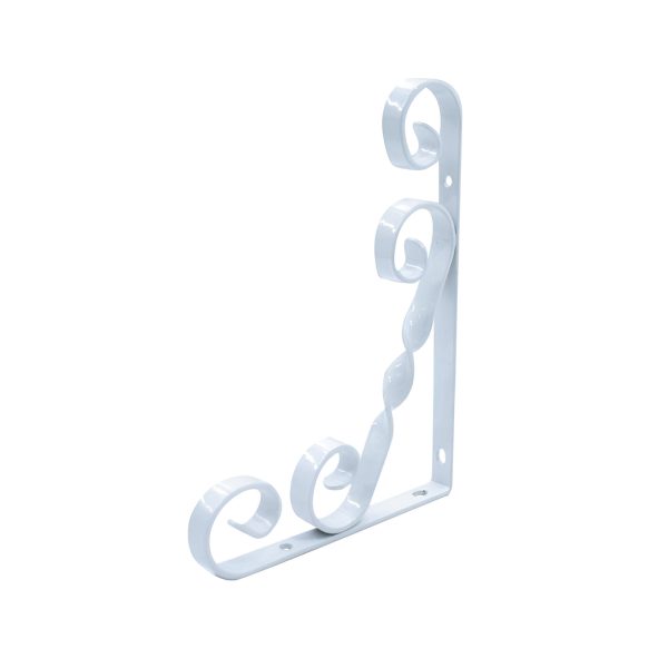 CONSOLA METALICA - SUPORT PT. POLITE DE LEMN MODEL FORJAT ALB