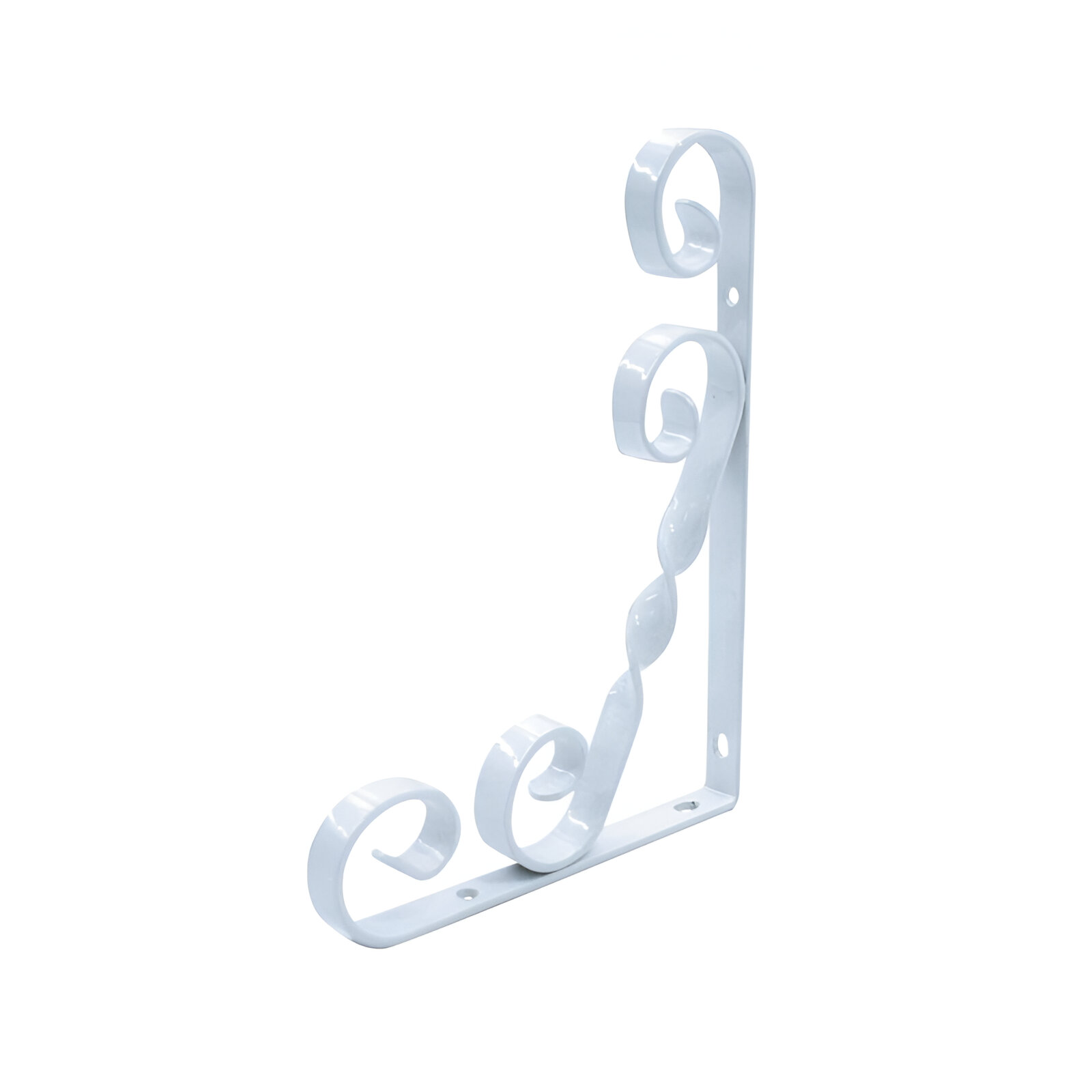 175602.0068 CONSOLA METALICA - SUPORT PT. POLITE DE LEMN MODEL FORJAT ALB - imagine 1