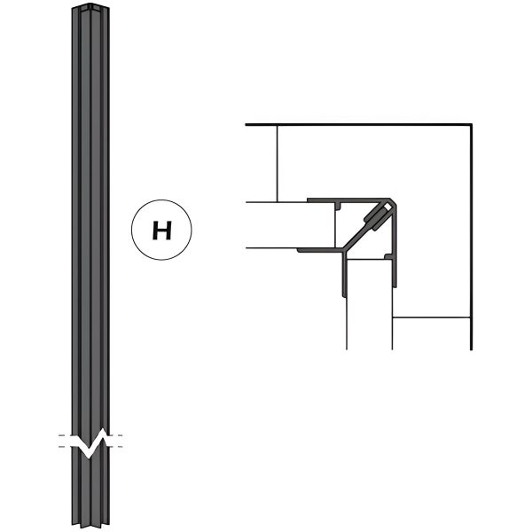 PROFIL ALUMINIU H229 CM COLT INTERIOR THIN LINE