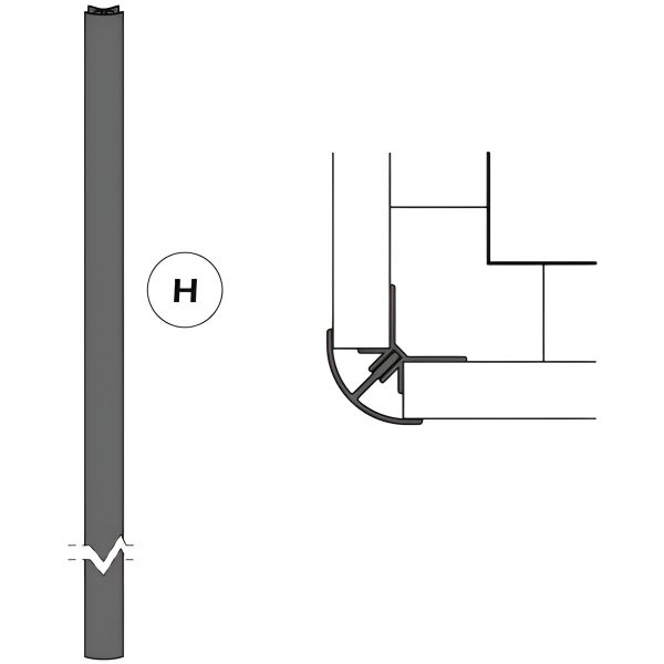 PROFIL ALUMINIU H229 CM COLT EXTERIOR THIN LINE