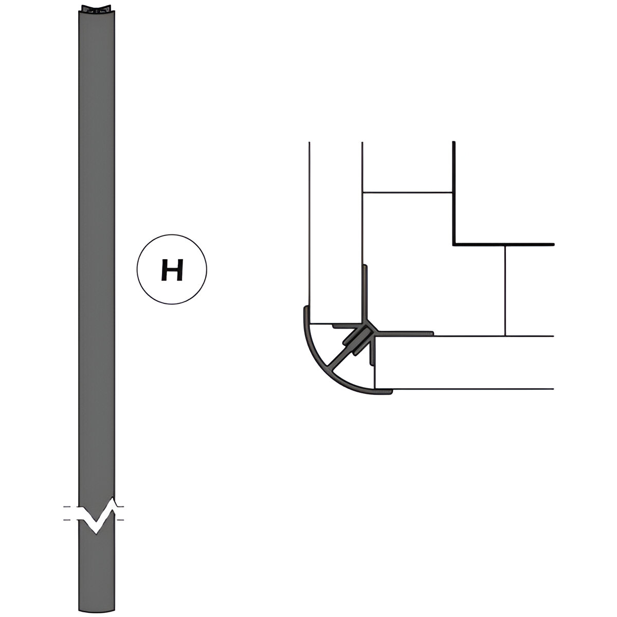 178113.0094 PROFIL ALUMINIU H229 CM COLT EXTERIOR THIN LINE - imagine 1