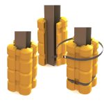 PROTECTIE COLOANE DEPOZIT SET 4 COLTURI H110 CM PT. COLOANA 20X20 CM PVC GALBEN