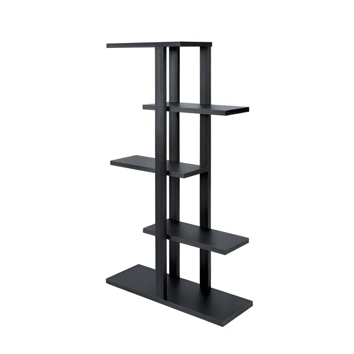 STAND 90X30X165 CM CU 5 NIVELURI PAL NEGRU, DISPLAY PENTRU PROMO - imagine 1