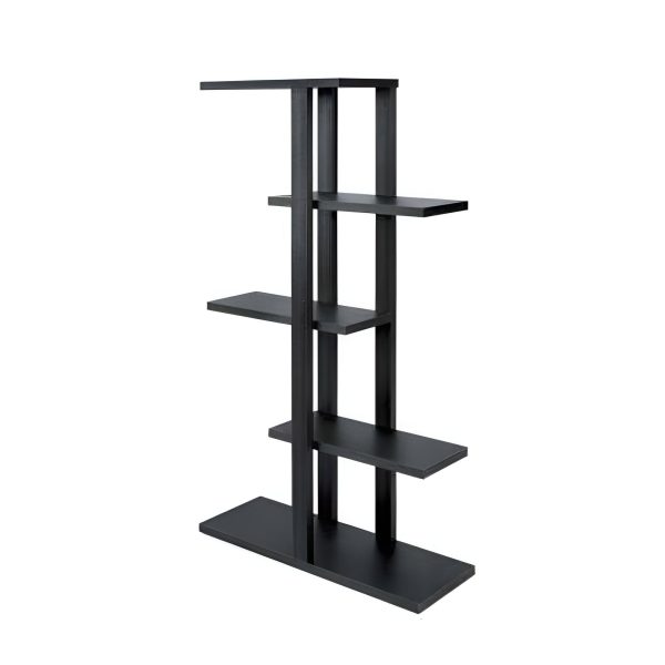 STAND 90X30X165 CM CU 5 NIVELURI PAL NEGRU, DISPLAY PENTRU PROMO