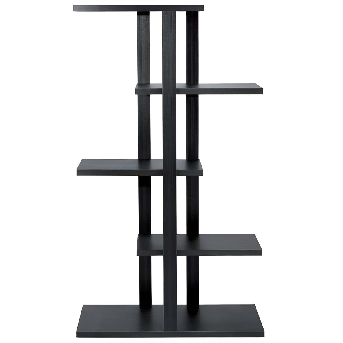 STAND 90X30X165 CM CU 5 NIVELURI PAL NEGRU, DISPLAY PENTRU PROMO - imagine 2