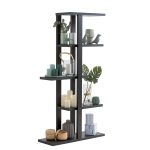 STAND 90X30X165 CM CU 5 NIVELURI PAL NEGRU, DISPLAY PENTRU PROMO - imagine 3