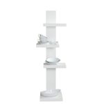 STAND 130X43X32 CM CU 4 NIVELURI LEMN ALB - imagine 2