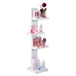 STAND 130X43X32 CM CU 4 NIVELURI LEMN ALB - imagine 4