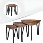 SET DE 3 MESE DESIGN RUSTIC INALTIMI 45 / 42.5 /40 CM - imagine 2