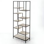 STAND TIP GONDOLA ASIMETRICA METAL SI LEMN 70X32X170 CM