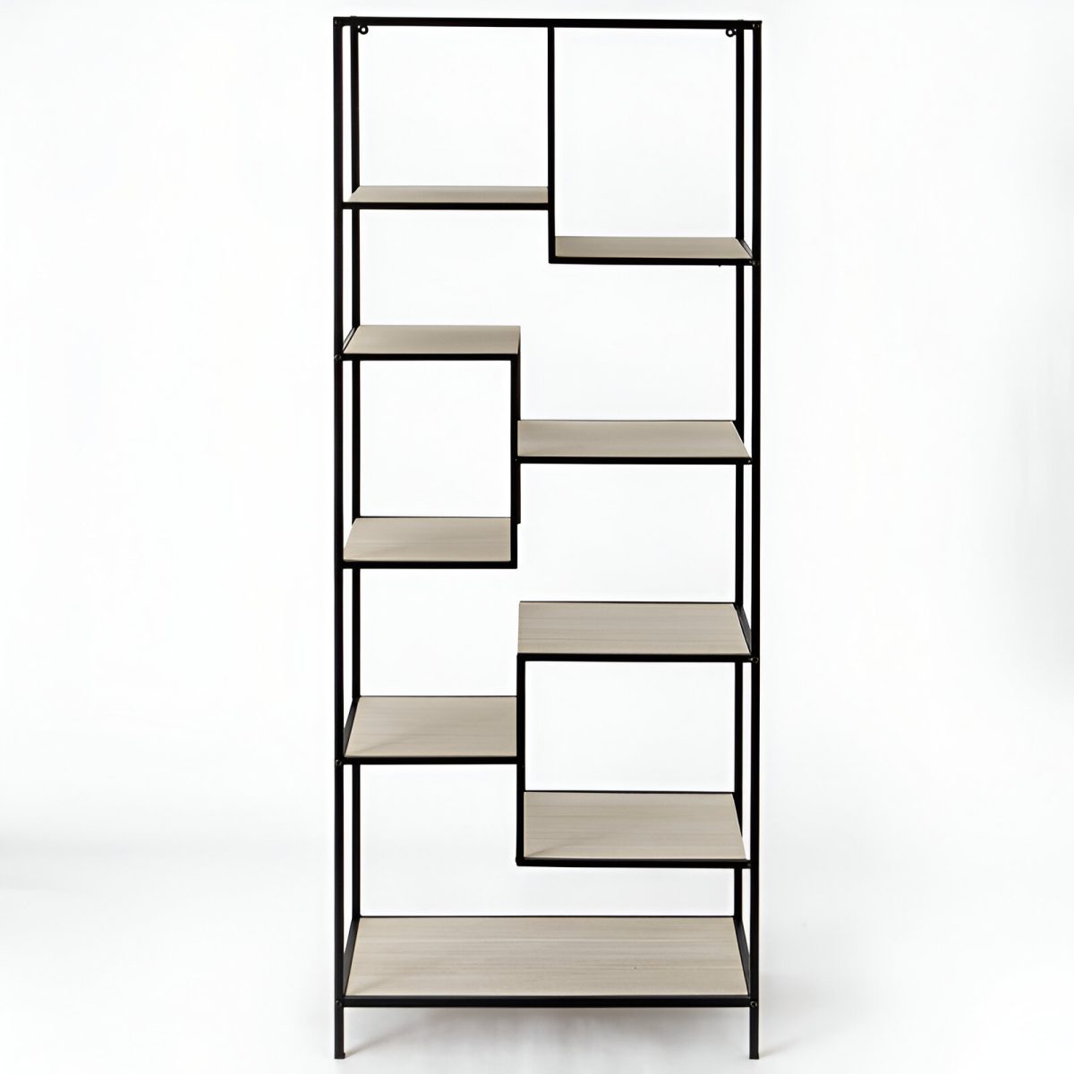 STAND TIP GONDOLA ASIMETRICA METAL SI LEMN 70X32X170 CM - imagine 2
