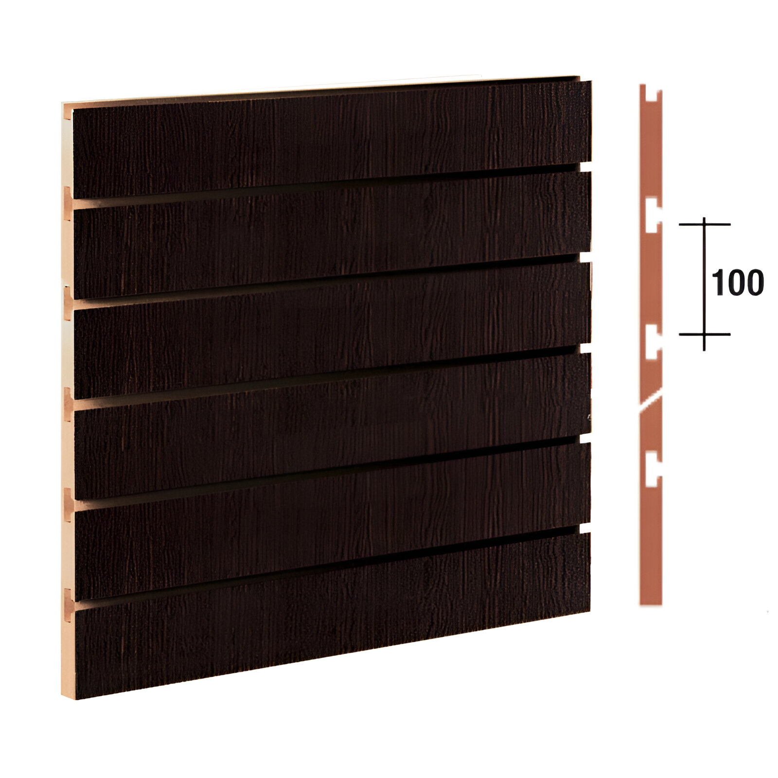 180704.0026 PANOU SLAT - SLATWALL WENGE 1200X1200 MM PAS 10 CM FARA PROFIL DIN ALUMINIU - imagine 1