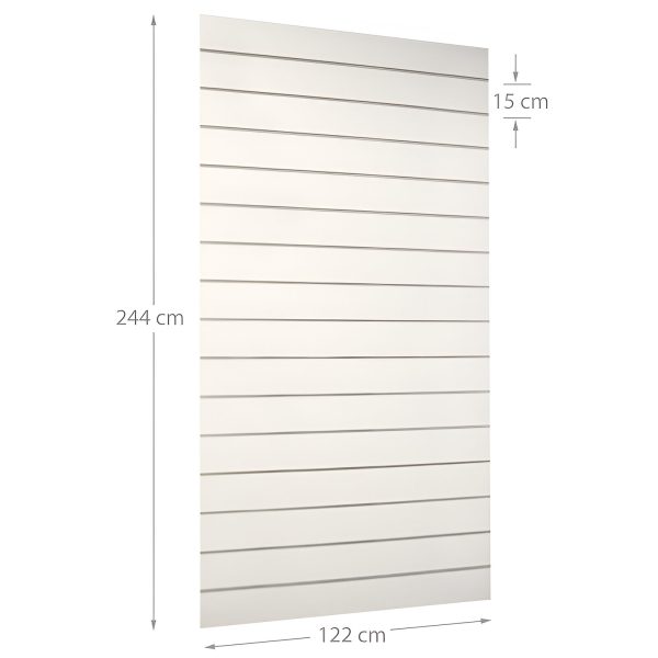 PANOU SLAT - SLATWALL ALB L122XH244 CM PAS 15 CM CU 15 PROFILE DE ALUMINIU