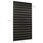 PANOU SLAT - SLATWALL NEGRU L122XH244 CM PAS 15 CM CU 15 PROFILE DE ALUMINIU