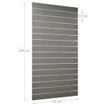 PANOU SLAT - SLATWALL GRI L122XH244 CM PAS 15 CM CU 15 PROFILE DE ALUMINIU