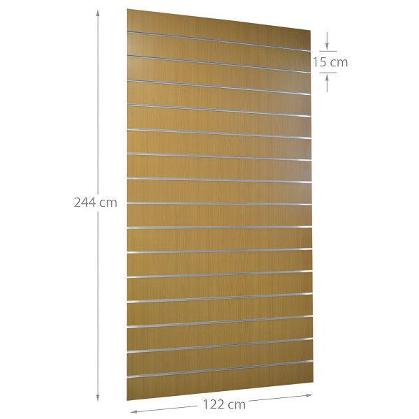 PANOU SLAT - SLATWALL FAG L122XH244 CM PAS 15 CM CU 15 PROFILE DE ALUMINIU