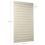 PANOU SLAT - SLATWALL CREM L122XH244 CM PAS 15 CM CU 15 PROFILE DE ALUMINIU