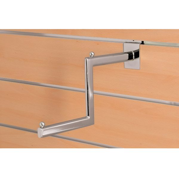 BRAT / CARLIG IN 2 TREPTE L 350 MM CROMAT PENTRU PANOU SLAT