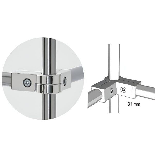 CONECTOR PT 4 TEVI CROM SISTEM MODULAR DE RAFTURI TIP JOLLY