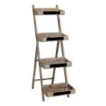 STAND TIP SCARA 39X22X130 CM 4 NIVELURI LEMN CULOARE NATUR INVECHIT
