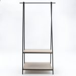 STAND METAL NEGRU CU 2 POLITE LEMN 78X44XH150 CM