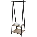 STAND METAL NEGRU CU 2 POLITE LEMN 78X44XH150 CM - imagine 2