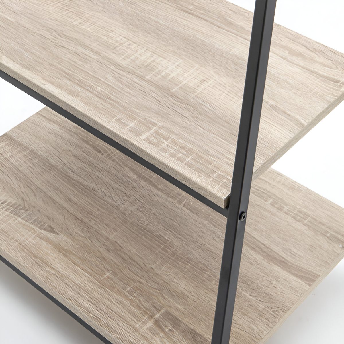 STAND METAL NEGRU CU 2 POLITE LEMN 78X44XH150 CM - imagine 3