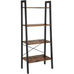STAND METAL NEGRU CU 4 POLITE LEMN 56X34XH137.5 CM