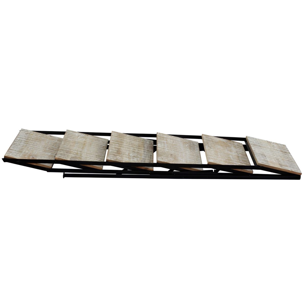 STAND METAL NEGRU CU 4 POLITE LEMN 42X96XH153 CM - imagine 4