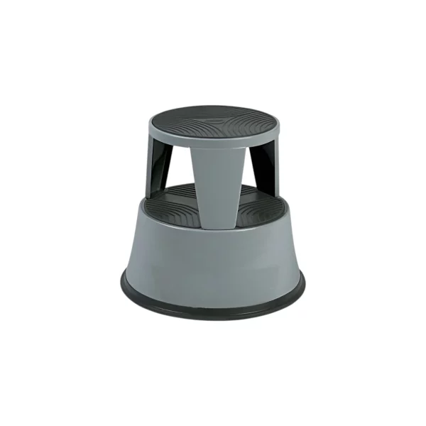 TABURET METALIC - SCARA CU 2 NIVELURI H40 CM DIAMETRU 420 MM GRI CU ROTI